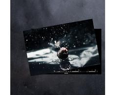 DAMU | Ceranfeldabdeckung 1 Teilig 80x52 cm Herdabdeckplatten aus Glas Obst Schwarz Elektroherd Induktion Herdschutz Spritzschutz Glasplatte Schneidebrett