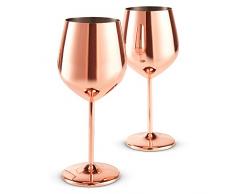 Beautify 2-teiliges Set bruchsichere Weingläser Edelstahl - Kupfer