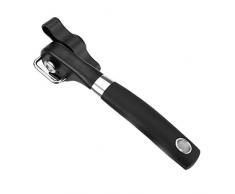 DianShaoA Dosenöffner,Edelstahl,Ergonomisches Rutschfestes Design Mit Glattem Rand,Schneidet Ohne Scharfe Kanten,Deckel Kann Wieder Aufgelegt Werden Schwarz 19.5 * 4 * 6cm