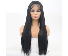 Frontlader-Perücke, aus chimischen Fasern, Naturhaar, Schwarz, mittlere Länge, gerade, hitzebeständig, Cospaly Party Bob Perücke, für Lady Frau La Vie