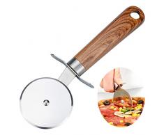 DESON Pizzaschneider Edelstahl Pizzaroller Pizzarad Pizza Cutter Pizzamesser Edelstahl Räder mit Fingerschutz und Kunststoff Griff für Angenehme Handhabung