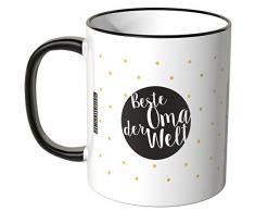 JUNIWORDS Tasse + Mousepad im Set - ideal als Geschenk - Beste Oma der Welt Punkte