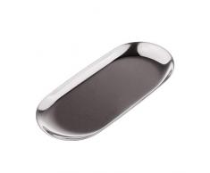 PETSOLA Edelstahl Schmuckteller Servierteller Rechteckig Dekoteller Metall Tablett Schmuckablage - Kleines Silber