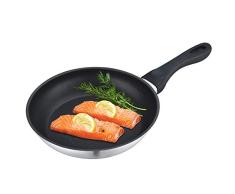 Eono by Amazon Greblon Antihaftbeschichtete Bratpfanne, Edelstahl, Induktionspfanne mit hitzebeständigem Griff, Omlettpfanne, PFOA-frei, spülmaschinen- und ofengeeignet, 24 cm, JP-2450