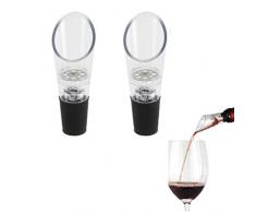 Kompassswc Weinausgießer mit Belüfter Kunststoff Dekantierausgießer Tropffreier Flaschenausgießer Set wiederverwendbar Rotwein Flaschenverschluss Dekanter (2)