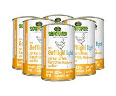 Schecker DOGREFORM Fleischtopf Menü Light - 6 x 410g - Diätfutter Nassfutter getreidefrei mit 82% Geflügel nur 1,9% Fett