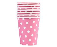 10x Demarkt Pappbecher Getränkebecher Einwegbecher Partybecher Rosa