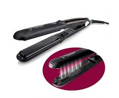 DHTOMC Mini Haarglätter Klassischer Dampf-Strecker-Spray-elektrische Splint Trocken- und Nass-Dual-Use-Salon Schnell Friseur Schwarz Einstellbare Temperatur (Color : Black, Size : One Size)