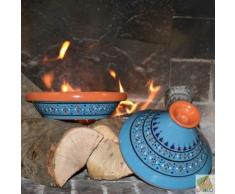 YODECO 4 Stück Tajinen einzelnen Marrakesch Blau – D 23 cm Traditionelles