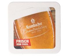 Krombacher Bierdeckel Pils Untersetzer Bier Glas Gläser Bierfilz Pappdeckel Party Bar Theke Tresen Deko Motiv Design (Kellerbier)