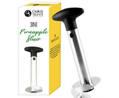 Premium Edelstahl 3-in-1 Ananasschneider Ananasschäler Ananas-Entkerner| Ideales Weihnachtsgeschenk| Ergonomischer Rutschfester Griff & Spülmaschinenfest Obstschneider