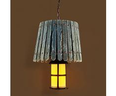 Pendelleuchte Retro-Massivholz-Kronleuchter Kaffee-Gaststätte-Stab Tee-Raum-Bekleidungsgeschäft Kreative Lichter Nostalgische Deckenleuchte [Energieklasse A ++] (Color : A)