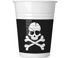 Procosia PR86881 Pappbecher Pirates Black Skull, mehrfarbig, 8 Stück