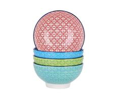 Vancasso Müslischalen Porzellan, Macaron 4 teilig Schalen Set, Füllmenge 420 ml, Müslischüssel, Müsli Schale, Dessertschale, Snackschale, Eisschale, Schüssel, bunt