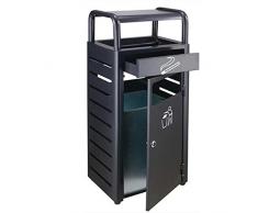 HUOQILIN Edelstahltrichter Raucherbereich Im Freien Außen Recycling Ist Quadrat Schubladen Zigarettenasche Rückgewinnungstank (Color : Black)