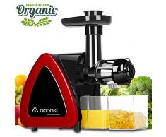 Aobosi Entsafter Slow Juicer Entsafter Edelstahl Profi Entsafter Ruhiger Motor Hoher Nährstoff Frucht & Gemüsesaft mit Saftkanne & Reinigungsbürste