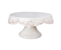 dhal Tortenplatte mit Fuß Ø ca. 29 cm Etagere Kuchenplatte Creme Weiß