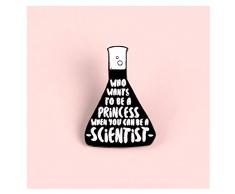 Aqiong KAERMA Wissenschaftler Becher Emaille Pins Kühle Black Science chemischen Abzeichen Messen Schmuck Schale Individuelle Broschen Revers Pin for Frauen Männer Dekoratives Zubehör (Size : 1pcs)