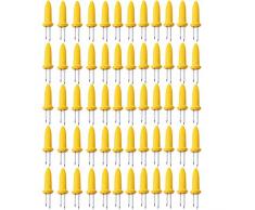 REYOK 60 Stück Edelstahl Maiskolbenhalter Maiskolbenspieße Edelstahl Mais Halter Gabeln Spieße für BBQ Twin Prong Zuckermais Halter Gabel Food Fruit Forks Küche Werkzeug Stainless Steel Corn Holders