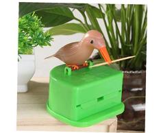 Lankater Zahnstocher Inhaber Cartoon-Vogel Zahnstocher Spender Fall Haushalt Gadget (zufällige Farbe)