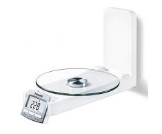 Beurer KS 52 Design-Wandküchenwaage, klappbare Küchenwaage zur Montage an der Wand, platzsparend und jederzeit griffbereit