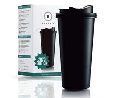 BOHORIA® Premium Edelstahl Kaffee-to-Go-Becher 2020 Edition | Thermo-Becher | Isolierbecher – Vakuumisoliert - 500 ml | Reise-Becher für Kaffee – Autobecher Travel Mug (Classic Black)