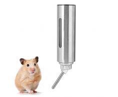 HEEPDD Haustier-Wasserflasche kein Tropfenfänger, 250ml, die automatisch Edelstahl-Trinkflasche klein-Beste Wasserzufuhr für Hamster-Papagei-Vogel-Welpen-kleines Tier hängt