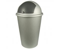 Mülleimer Abfalleimer Schiebedeckel 50 L Mülltrenner Silber