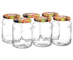 Josef Mäser GmbH, Serie Breech, Einsiedeglas 72 cl, rund, mit Obstdekordeckel, im 6er-Set