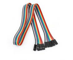 sourcing map 50cm 2.54mm F/F 2 Pin Solderless Farbig flexible Brotschneidebrett Schaltdraht