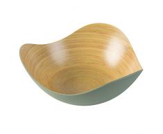 BIOZOYG Stylisch & nachhaltig - Salatschale Bambus geschwungen I BPA freie Schüssel Obstschale Dekoschale Holzschale Bambusschale I Bambus Holz Salatschüssel Gross 30 x 29 x 12 cm grün