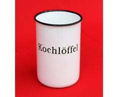 Kochlöffelhalter Kochlöffelständer Emaille Weiß Landhaus Shabby Chic