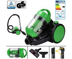 3,0L Bodenstaubsauger,900w Hocheffizienzmotor Zyklon Sauger,180w Super Absaugung, HEPA-12-Filter,Beutelloser Staubsauger Reinigungsklasse A