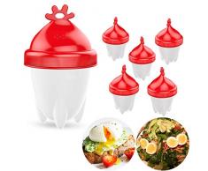 Le Destin Easy Eggs Eierkocher,Eierkocher Hard & Soft Maker Egg Boiler,Silicon Egg Cooker,BPA-frei,FDA Antihaft-Silikon,New Version！6 Stück