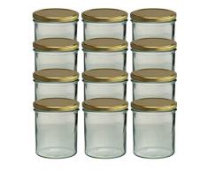 20 Sturzgläser 350 ml Marmeladengläser Einmachgläser Einweckgläser To 82 Gold