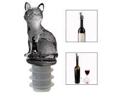 Xrten Flaschenverschluss für Wein und Champagner,Kristall Katze Flasche Stopper Wein Stopfen