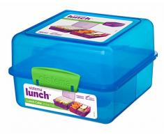 Sistema Lunchbox, quadratisch, plastik, blau / grün, 14.5 x 15 x 9.5 cm
