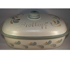 Töpferei Seifert Brottopf Schilf | Brotkasten | Brotbox | Brotdose | Brotbehälter | Steinzeug | LxBxH: 30x21x16 cm