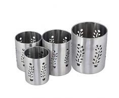 WhopperIndia Leaf Safe Küchenutensilienhalter - Utensilienbehälter - Caddy Utensilienaufbewahrung Edelstahl (4er Pack) 5, 4,5, 4, 3,5