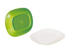 Moritz 2 Stück Melamin Geschirr Campinggeschirr Platte Limette 31x25x3 cm Servierplatte Camping Freizeit Reisen Outdoor