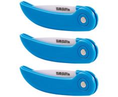 PEARL Taschenmesser: 3er-Set Keramik-Klappmesser, ergonomischer Griff, 7,5 cm Klingenlänge (Klapp-Messer)