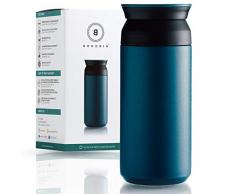 BOHORIA® Premium Edelstahl Kaffee-to-Go-Becher – Isolierbecher – Thermo-Becher – Doppelwandig & Vakuumisoliert - 360 ml – Reise-Becher Kaffee und Tee zum Mitnehmen – Autobecher Travel Mug (Teal)