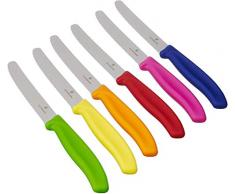 Victorinox 6-teiliges Tafelmesser-Set mit Wellenschliff in Grün, Rot, Blau, Gelb, Pink, Orange