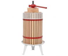 24 L Weinpresse Obstpresse Apfelpresse Beerenpresse mit Stoffbeutel, Massives Eichenholz Gusseisen Stahl, Einfach Zusammenzubauen, 375 x 805 mm