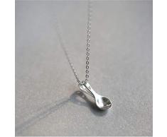 LAOGEFJ 925 Sterling Silber Löffel Halskette Mode Geschenk Für Freundin Hochzeit Schmuck