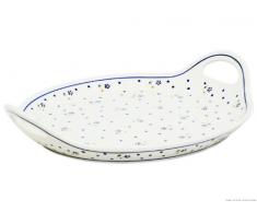 Original Bunzlauer Keramik Servierplatte rund mit zwei Henkel Ø 33,5 cm im Dekor 111