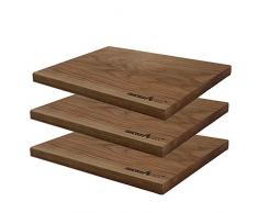 smokemax 3er Set 100% Eiche Essbrett Speisebrett Servierbrett Schneidebrett (ca. 35x25x2cm)