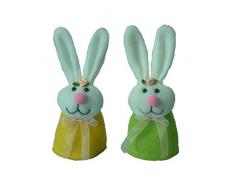 PRETYZOOM Eierwärmer Hase Muster Osterei Halter Häschen Kaninchen Frühstück Eier Wärmer Tischdeko Ostern Korb Stuffers (Zufällige Farbe) 2 Stück