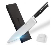 Wanbasion Fingerschutz Kochmesser Küchenmesser Chefmesser 20 cm, Kochmesser Profi Messer Scharf Rostfreier, Küchenmesser Santoku Hochwertigem Carbon Edelstahl Kuechenmesser Deutscher Edelstahl