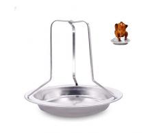 Limeow Huhn Edelstahl Rack Edelstahl Hähnchenbräter Hähnchen Ständer Klappbar Backplatte Küchenhandwerk Edelstahl Vertikal Bräter Huhn Halterung Antihaftbeschichtung Grill-Zubehör